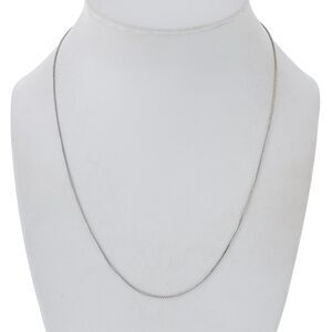 Vintage Italy Su Sterling Silver 925 1.0mm Box Chain Necklace 18"